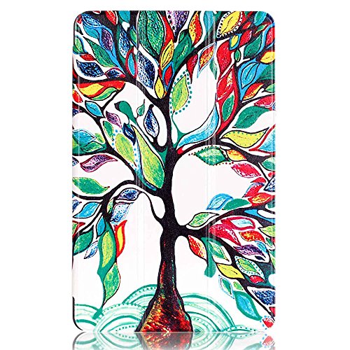 Samsung Tab A 10,1'' Funda,Cover para Galaxy Tab A 2016 Tablet,Smart Folio Case Cover Stand Protectora de PU Cuero Funda para Samsung Galaxy Tab A6 10.1'' SM-T580N / SM-T585N Tablet,Árbol de la suerte