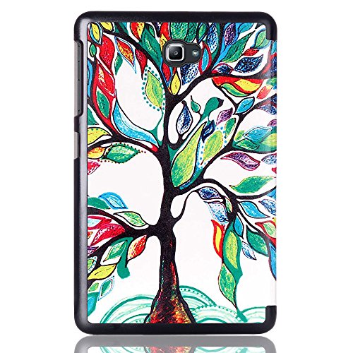 Samsung Tab A 10,1'' Funda,Cover para Galaxy Tab A 2016 Tablet,Smart Folio Case Cover Stand Protectora de PU Cuero Funda para Samsung Galaxy Tab A6 10.1'' SM-T580N / SM-T585N Tablet,Árbol de la suerte