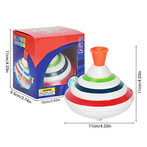 SAMTITY Push Down Spinning Top Toy con LED y música Spinning Top Toys Música Peg-Top Niños pequeños Spinning Gyro Toy Gift para niños