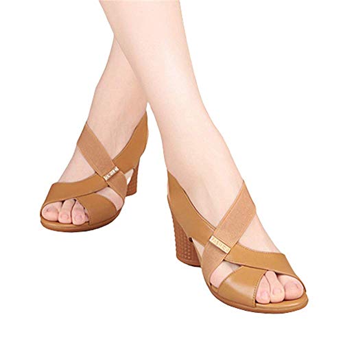 Sandalias De Tacón Alto Antideslizantes Ligeras Sandalias De Estilo Casual De Estilo Europeo Sandalias De Tacón Gruesas Y Cómodas De Verano