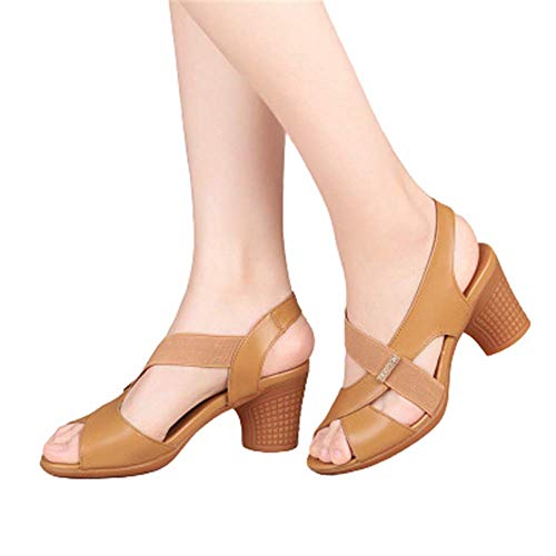 Sandalias De Tacón Alto Antideslizantes Ligeras Sandalias De Estilo Casual De Estilo Europeo Sandalias De Tacón Gruesas Y Cómodas De Verano