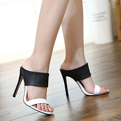 Sandalias Mujer Verano 2019, Moda Sandalias Cóctel Sandalias Stiletto Sandalias Bohemia Sandalias de Mujeres Sexy pequeña Fragancia Tacones Altos MINXINWY