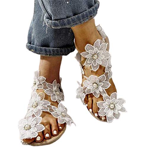 Sandalias Planas Ligeras Antideslizantes De Flores Sandalias Casuales De Estilo Europeo Sandalias De Espiga De Verano Cómodas Para Mujer