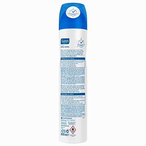 Sanex, Dermo Extra Control, Desodorante Spray - Pack 6 ud x 200 ml