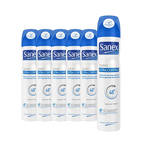 Sanex, Dermo Extra Control, Desodorante Spray - Pack 6 ud x 200 ml