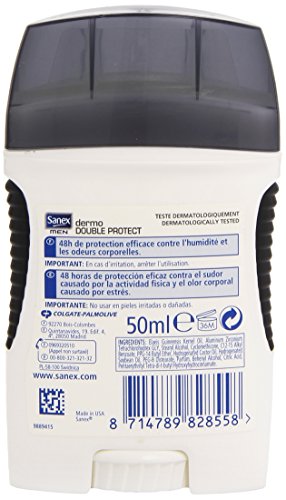 Sanex Men - Dermo Double Protect - Anti-Transpirante y Anti-olor - 50 ml, 2 unidades