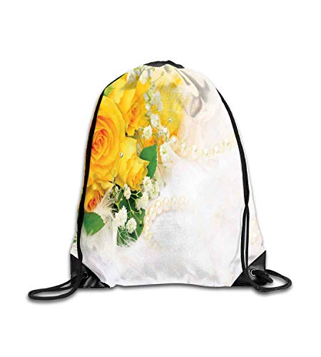 SanJIUCOM Mochila Personalizada Ramo Amarillo de Colores sobre Fondo Blanco Adoración Amarillo Pearl Fern Green Fitness Beam Mochila, Mochila Deportiva