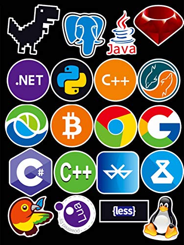Sanmatic Lote 72Pcs Adhesivos para Ordenador Portátil para el Lenguaje de Programación Desarrollador Comprennent Logo Pegatina,C + +,Python,Linux,Swift,Los Piratas Informáticos,Les Geeks,Les Codeur