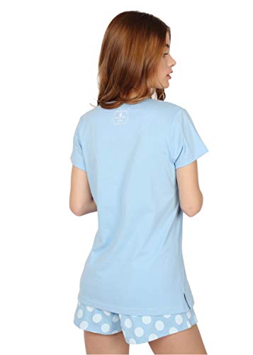 Santoro Pijama Manga Corta I Wish para Mujer, Color Azul, Talla M