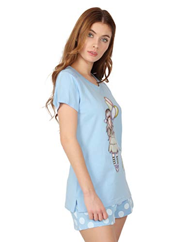Santoro Pijama Manga Corta I Wish para Mujer, Color Azul, Talla M