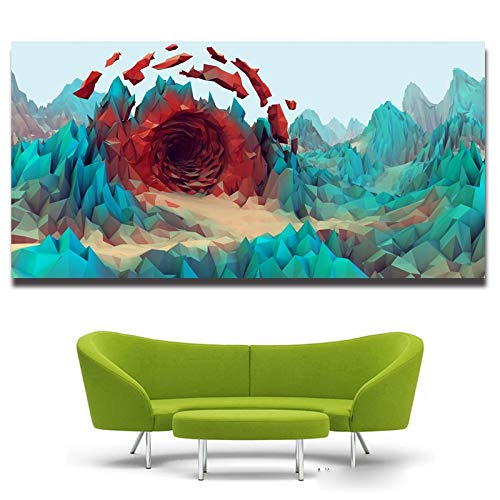 sanzangtang Impresión en Lienzo Surrealista Imagen de Pared Grande Cueva Paisaje Isla decoración Imagen sin Marco 70x140cm
