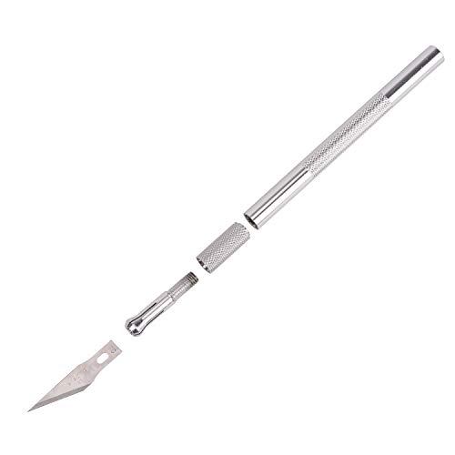 SAVITA - Juego de cuchillos de metal sólido para manualidades y herramientas de corte, incluye 2 asas y 40 cuchillas de repuesto
