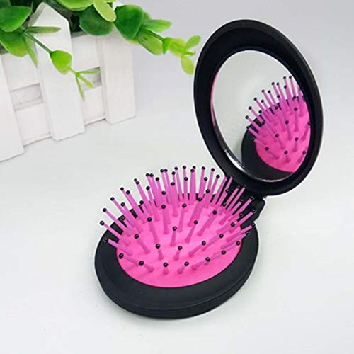 Schneespitze 2 Pcs Mini Peine Airbag Peine Masaje Airbag Peine plegable de viaje Herramientas del pelo Portátil De Mano Pequeños Espejos Mini Airbag peine