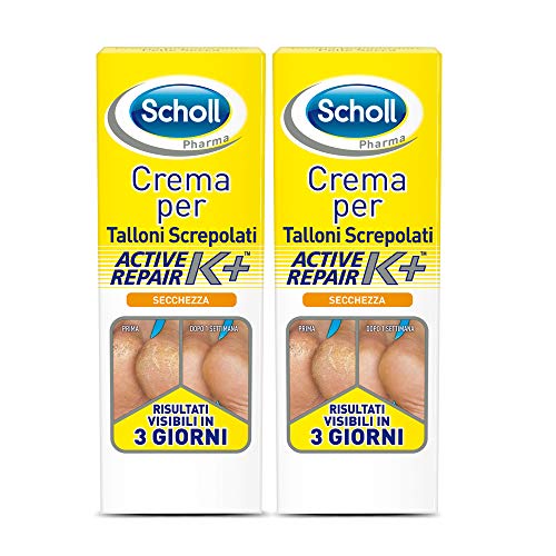 Scholl - Crema para talones secos y agrietados K+, 2 paquetes