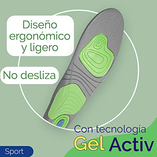 Scholl Plantillas Gelactiv Sport Hombre + Crema de Pies para Durezas - 2 plantillas (Talla 40-46.5) + Crema 60ml