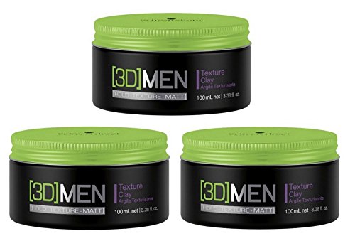 Schwarzkopf 3DMen - Crema de textura para hombre, 100 ml, 3 unidades