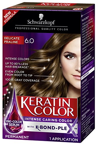 Schwarzkopf Keratin Hair Color, Delicate Praline 6.0, 2.03 Ounce by Schwarzkopf