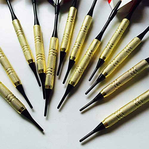 SCOBUTY Dardos Punta Plastico,Dardos Profesionales,12 pcs Set de Dardos Profesionales,Deporte de Ocio para la Oficina con 30 vuelos y 100 Consejos de Dardos y una Bolsa de Almacenamiento