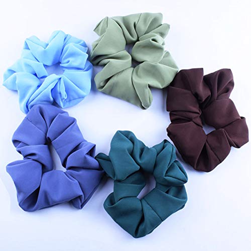 Scrunchies Gasa Elástico, 12pcs Coleteros de Tela Coloridas, Crunchies Pelo de Flexible, Gomas del Pelo para Niña/Mujer, Adecuado para Deportes, Fiestas, Escuelas, Viajes, etc