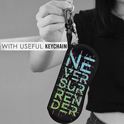 SDFGJ Never Surrender Gafas de sol Estuche blando Estuche antiarañazos para anteojos con mosquetón Estuche protector unisex para anteojos Estuche para anteojos portátil para exteriores Se adapta a la