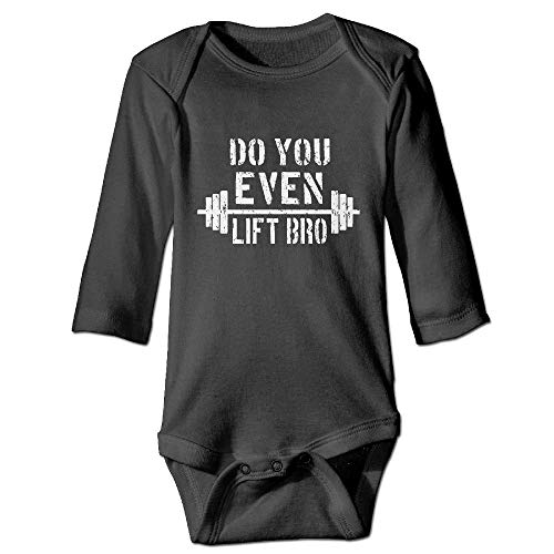 SDGSS - Ropa para bebé, diseño con Texto Do You Even Lift Bro Baby Negro 12 Meses