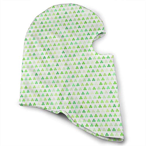 Sdltkhy St. Patrick's Day Lucky Shamrock Men Women Balaclava Neck Hood Full Face Mask Hat Sunscreen Windproof Breathable Quick Drying White Multicolor8