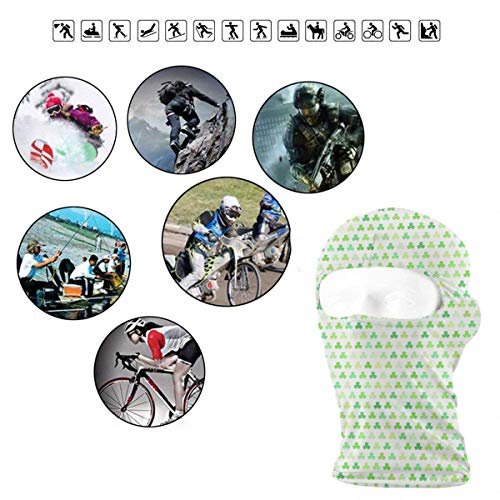 Sdltkhy St. Patrick's Day Lucky Shamrock Men Women Balaclava Neck Hood Full Face Mask Hat Sunscreen Windproof Breathable Quick Drying White Multicolor8
