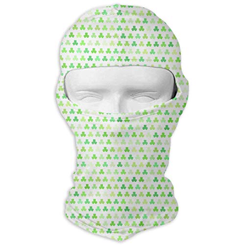 Sdltkhy St. Patrick's Day Lucky Shamrock Men Women Balaclava Neck Hood Full Face Mask Hat Sunscreen Windproof Breathable Quick Drying White Multicolor8