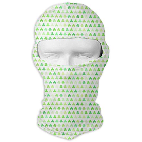 Sdltkhy St. Patrick's Day Lucky Shamrock Men Women Balaclava Neck Hood Full Face Mask Hat Sunscreen Windproof Breathable Quick Drying White Multicolor8