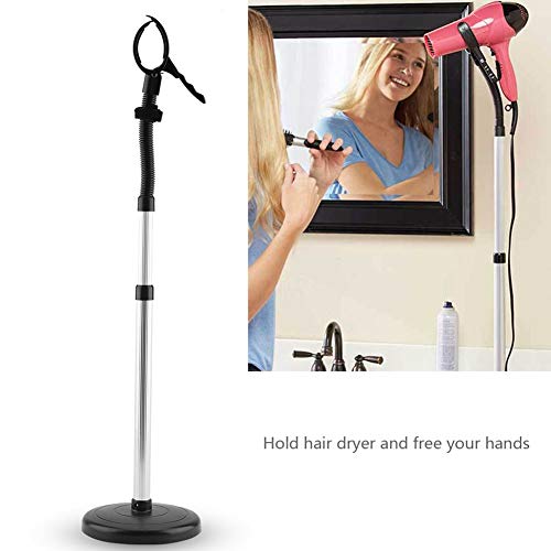 Secador de Pelo Soportes Manos Libres con Altura Ajustable Base de Succión Extraíble Estable para El Baño Mujeres