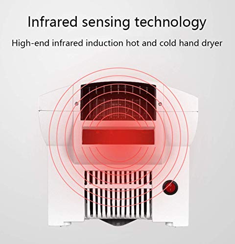 Secadora Manos Inteligentes de alimentación de Red automática de Alta Velocidad del Viento y Aseo inducción automática secador de Aire 2000w de Potencia baño secador de Mano fría,Negro