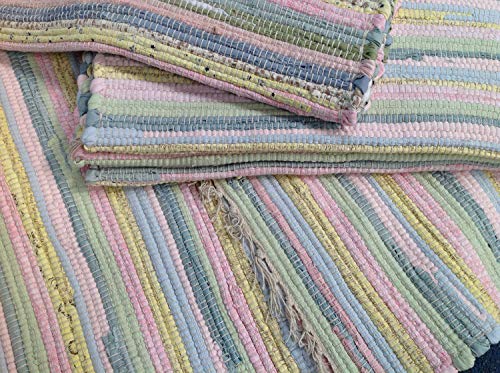 Second Nature Online Kaindee - Alfombra de trapo (tamaño grande, 120 x 180 cm), diseño de caramelo pastel