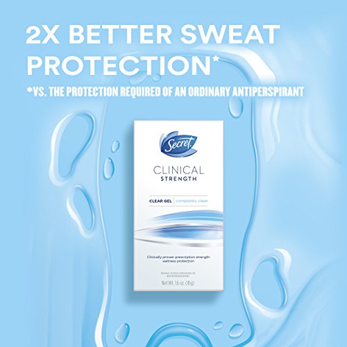 Secret Clinical Strength Clear Gel Women's Antiperspirant & Deodorant Completely Clean Scent 1.6 Oz, 1.600 Fluid Ounce by Secret