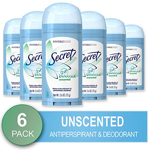 Secret Invisible Solid Unscented Antiperspirant & Deodorant Ph Balanced 2.6 Oz? (Pack Of 6) by Secret