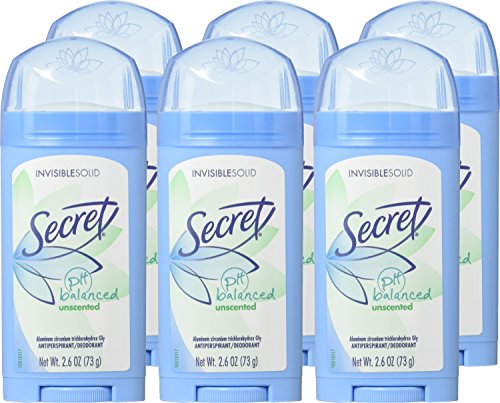 Secret Invisible Solid Unscented Antiperspirant & Deodorant Ph Balanced 2.6 Oz? (Pack Of 6) by Secret
