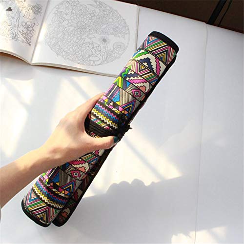 SEDEX 20 Ranura Estuche Enrollable Portátil para Lápices de Pinturas de Lona Gran Capacidad Cepillo Pinceles Organizadores para Artista Pintor Papelería Elegante para Escuela Oficina, Estilo Folklore