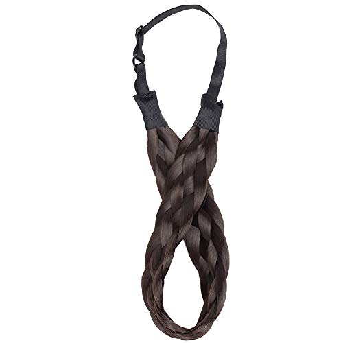 SEGO Diademas Trenzadas Elásticas Mujer Pelo Sintético Se Ve Natural [Castaño Oscuro] Extensiones de Cabello Accesorios Braid Hair Headband (L-3.8cm)