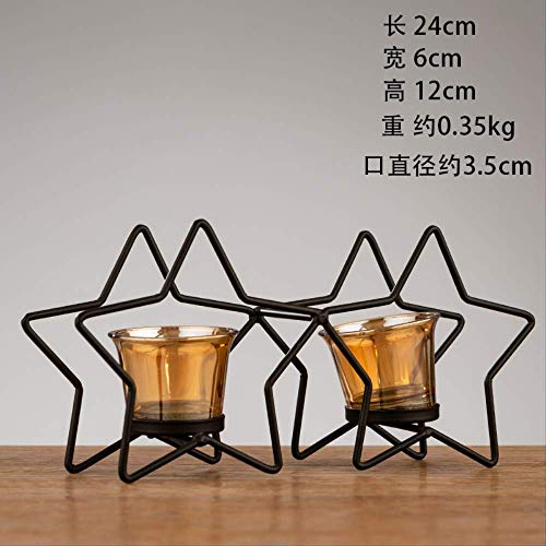 SEHBDY Candelero Candelero de Hierro Candelero Cena con luz de Las Velas Vela perfumada Europea KX1710-1 (Cera de té Gratis * 2 cápsulas)