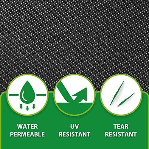 Sekey Tela para Control de maleza 2mx10m 50g/m² vellón de jardín vellón de protección contra malezas Extremadamente Resistente a la Rotura Alta estabilización UV Permeable al Agua con 10 Grapas