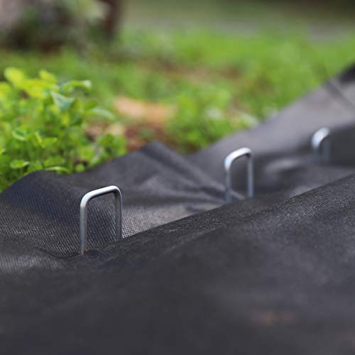 Sekey Tela para Control de maleza 2mx10m 50g/m² vellón de jardín vellón de protección contra malezas Extremadamente Resistente a la Rotura Alta estabilización UV Permeable al Agua con 10 Grapas