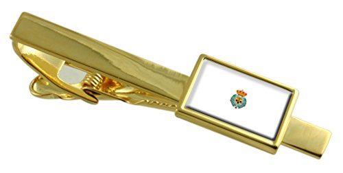 Select Gifts Santa Cruz de Tenerife City Bandera España Clip de Corbata de Oro Personalizado Grabado