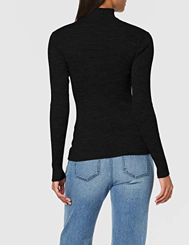 SELECTED FEMME Slfcosta LS Knit Rib Rollneck Noos Camisa Manga Larga, Negro (Black Black), X-Small para Mujer
