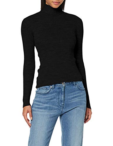 SELECTED FEMME Slfcosta LS Knit Rib Rollneck Noos Camisa Manga Larga, Negro (Black Black), X-Small para Mujer