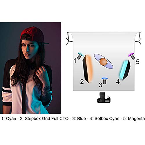 Selens 40x50cm Gel de Color Filtro Luz Geles de Corrección Láminas Plástica de Película de Color Transparente para Foco de 800W Cabezal Rojo Fotografía Estudio Fotográfico 6 Piezas + 8 Clip