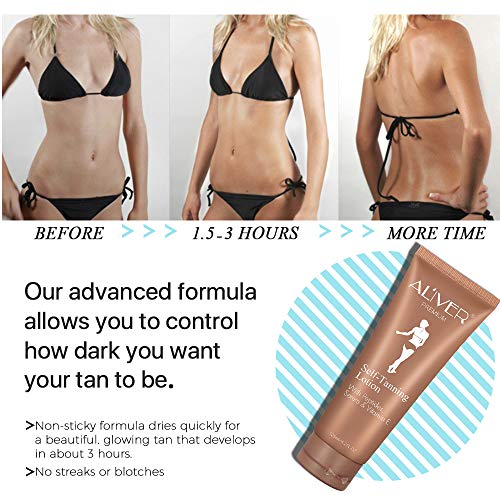 Self Tanner, Natural Ingredients and Nourishing Formula Sunless Tanning Lotion, Dark Gradual Tan, Flawless Darker Bronzer Skin for Body