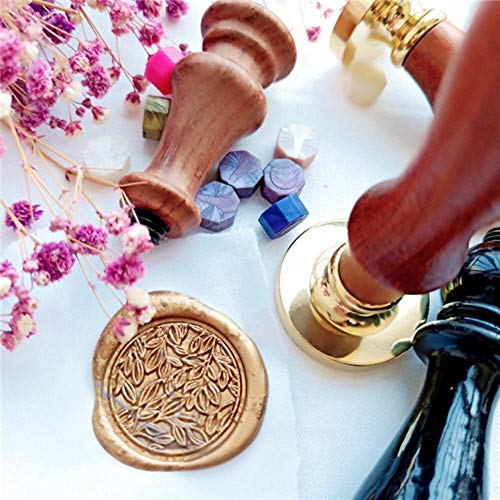 Sello de sello de cera de flor de planta de madera retro Hojas de ginkgo de palma de arce decorativa Árbol de coco Sello de sellado de correos Sello de boda, 7 Solo cabeza