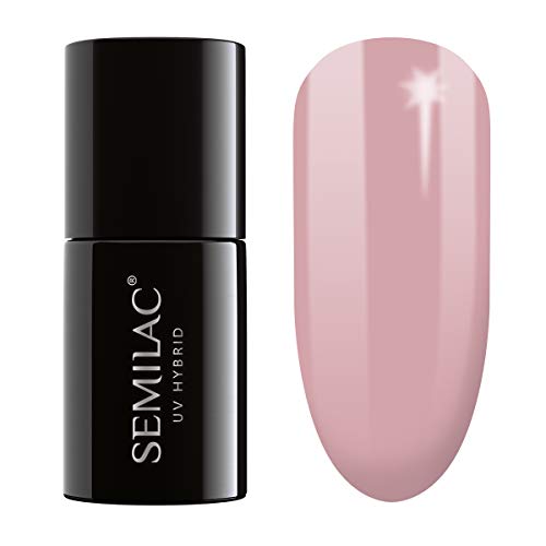 Semilac Esmalte de uñas híbrido, número 004, 7 ml, color piel clásico
