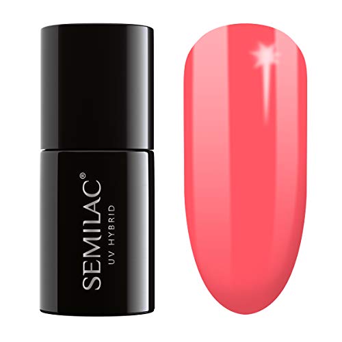 Semilac Esmalte de Uñas Híbrido, Número 006, 7 ml, Coral Clásico
