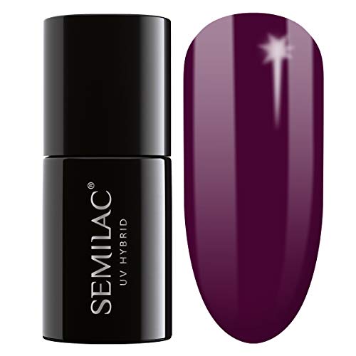 Semilac Esmalte de uñas híbrido UV, número 083, 7 ml, vino borgoña