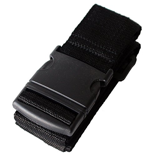 SEPOX - Correas de equipaje para maleta, cinturones de viaje, 175 cm, 2/4 piezas, iridiscentes, rojo, verde, negro, rosa, camuflaje Negro Negro 2" Ordinary Buckle